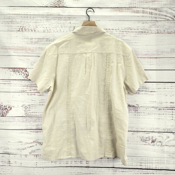 Dandy Del Mar Brisa Shirt Men's Sz XL Beige Casual Button Down Linen Blend EUC! - Picture 8 of 9